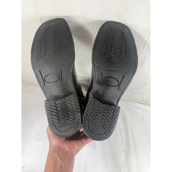 Cheyenne Crocodile Western cowboy boots Black size 10 - Picture 2 of 16